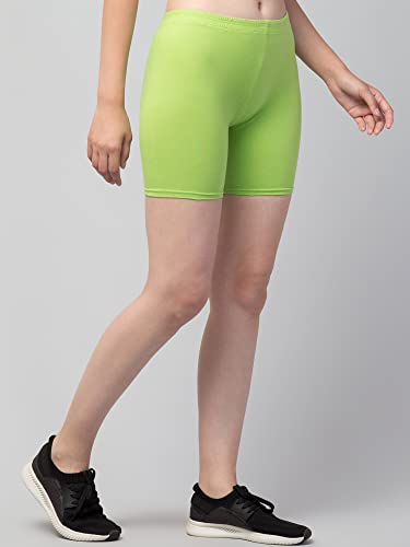 Image of Women's Cycling Shorts - Skin Fit Stretchable Tights for Gym, Sports, Running, Yoga & Layering Under Dresses - High-Waist, Seamless, Moisture-Wicking