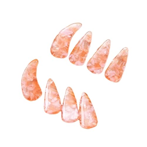 STARTIST 8x Guzheng Finger Picks Rounded Corner for Adults Double Sided Curved Portable Nail Guards Guzheng Nail Covers for Beginners, style E