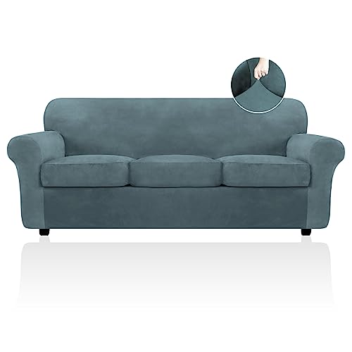 Festicorp HAS44-056 Velvet Sofa Cover, Couch Covers For 3 Cushion Couch Sofa Slipcovers cover