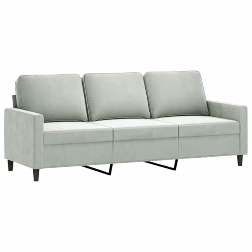 vidaXL Sofá de 3 plazas Terciopelo Gris Claro 180 cm