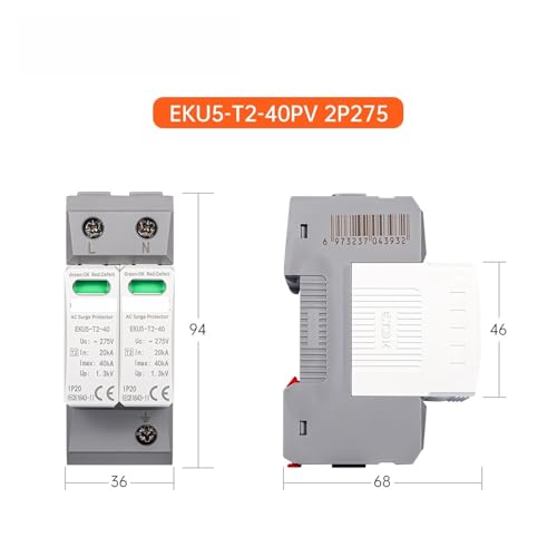 Parafoudre 2P 3P 4P AC 275V avec capacité 40 kA pour rail DIN 35 mm