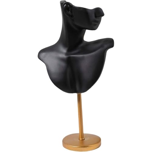 Tubayia Busto Soporte para joyas, maniquí, organizador de joyas, pendientes, collar, expositor para venta de tiendas, estantes de medición (negro)
