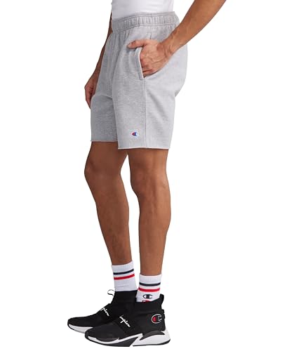 Champion Mens Shorts, Powerblend, Long With Pockets For (Reg. Big & Tall) Athletic-shorts, Oxford Gray C Patch Logo, Medium US - image 3