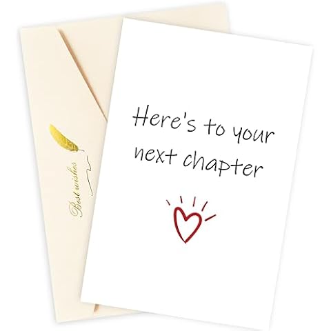 Mulbozy Good Luck Card for New Chapter - Congratulation & Retirement Card, Leaving Job Gift - Perfect for Colleagues and Coworkers - Blank Inside - 8" x 5.3" Size Cover