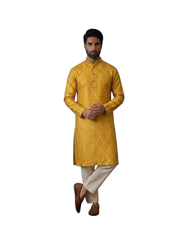 Image of SOJANYA (Since 1958 Men's Silk Blend Designer Long Kurta