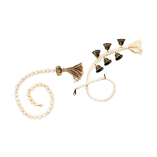 Mikikit 2Pcs Wear Resistant Dog Door Bells for Training Interactive Pet Doorbells with Long Straps for Dog Outgoing Bells for Home Use and Dog Training