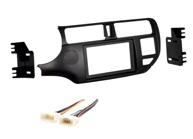Double Din Car Stereo Radio Install Dash Kit and Wire Harness Combo -No External Amp Vehicles: Made for Kia: 2012 2013 2014 2015 Rio and Rio5