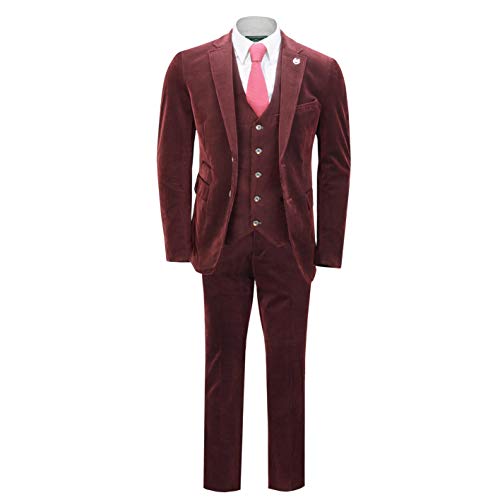 Costume en velours côtelé homme marié veste pantalon gilet
