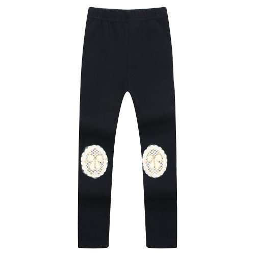 Richie House Little Girls' Leggings with Lace Applique RH1437
