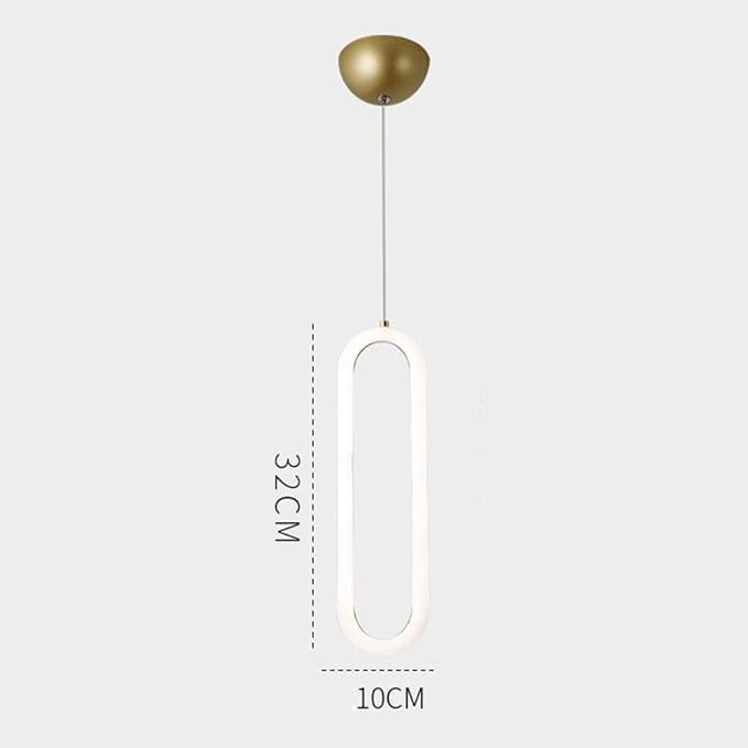 Mjsdjof moderne minimalistische kroonluchter, Scandinavische ijzeren kunst plafondlamp minimalistische lijn lantaarn, enkele kop LED driekleurige lichtbron lichtpunt voor restaurant bar Illumin photo 3