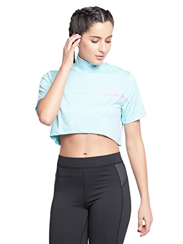 Image of Clovia Women's Comfort-Fit Active Crop Top - Yellow