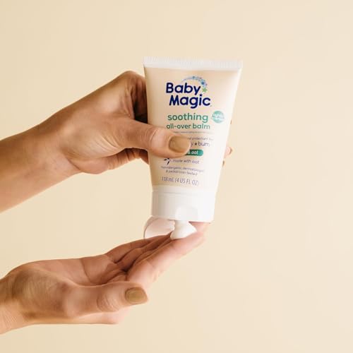 Image of Baby Magic Soothing All-Over Balm, Vanilla & Oat, 4 Fl Oz | Skin Moisturizer for Face, Body & Bum, Hypoallergenic, Dermatologist & Pediatrician Tested
