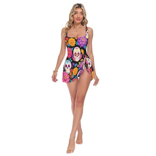Maillot de bain une pièce jupe détachable femme Skein of The Dead robe de plage