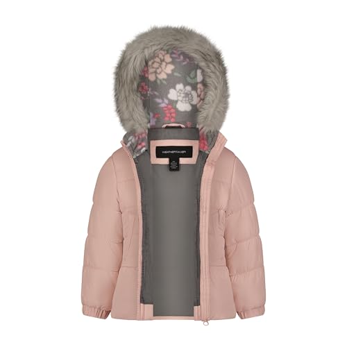 Girls' Warm Winter Puffer Jacket with Faux Fur Hood and Beanie2
