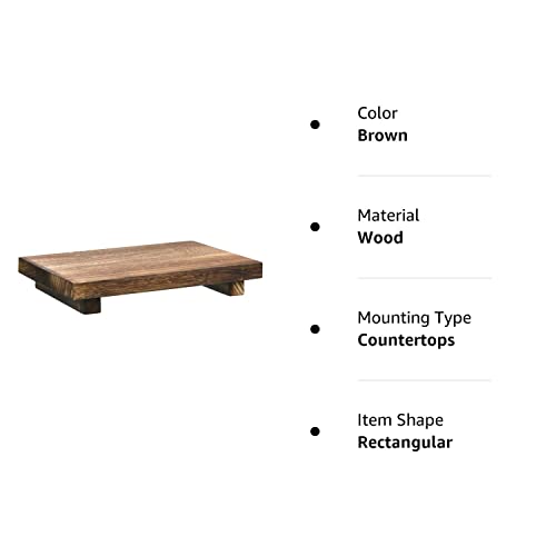 Nuogo Wood Riser Tray Soap, Stand Soap Tray For Kitchen Sink, Wood Pedestal For Kitchen Counter Sink Stand Decorative Rustic Bathroom Dishes For Plant Bottles Candles Display (Brown, 9 X 6 Inch) #TOP7
