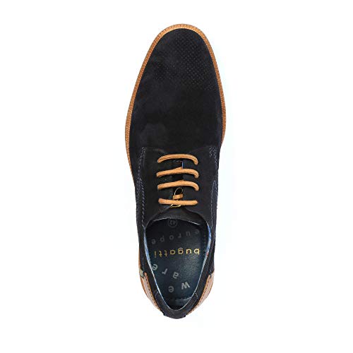 bugatti Modischer Suede Halbschuh Lace-up aus Obermaterial echt Nubuk und Glattleder, Dark Blue, 45 EU – Ansicht 4