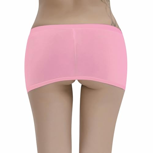Lejafay Women's Mesh See Through Stretch Club Lingerie Micro Skirt Sheer Nightwear Mini Skirts3