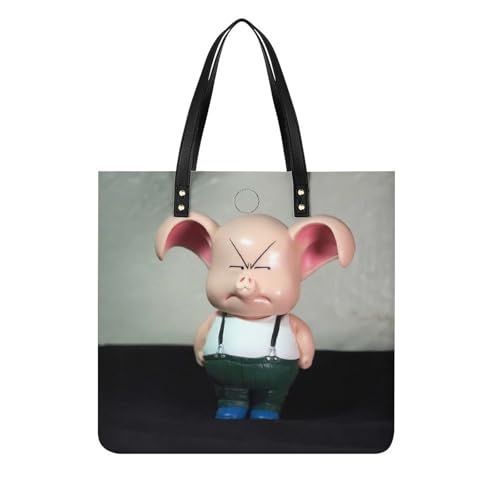 Sac à main shopper Joli Cochon grand format 39x39cm idéal pour femme en voyage