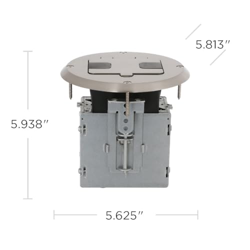 6239NI Floor Kit with Recessed Duplex 15A TR Device and Adjustable Steel Box