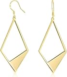 18K Gold Plated Geometric Shape Dangle Drop Earrings For Women,Hypoallergenic Earrings, Modern Minimalist Design (Geometry)