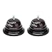 Stainless Steel Service Bell 2 - Pack | Audible Distinct Ring for Hotels/Restaurants/Offices | Polished Glossy Finish with Secure Grip Base | Classic Design Call Bell for Home (Coffee)