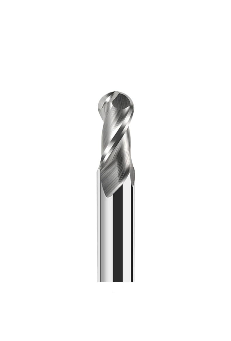 Fresa de aluminio de punta esférica HRC55 de 4-16 mm, fresa de carburo sin recubrimiento de dos flautas, R0,5, R1, R1,5, R1,75, R2, R3, R4, R5, R6, R8, herramientas CNC.(R1.75X4X50)