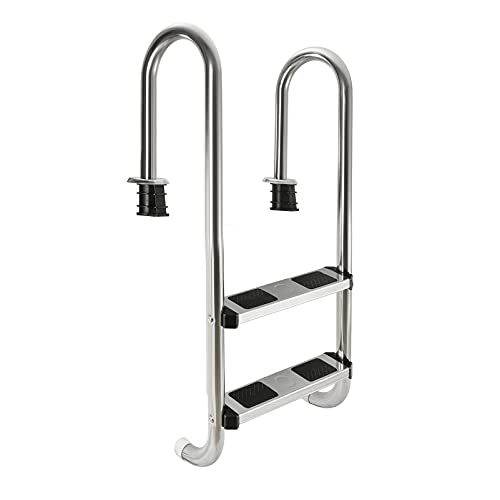 Escalera para piscina 2 pasos con baranda de acero inoxidable miniatura 1