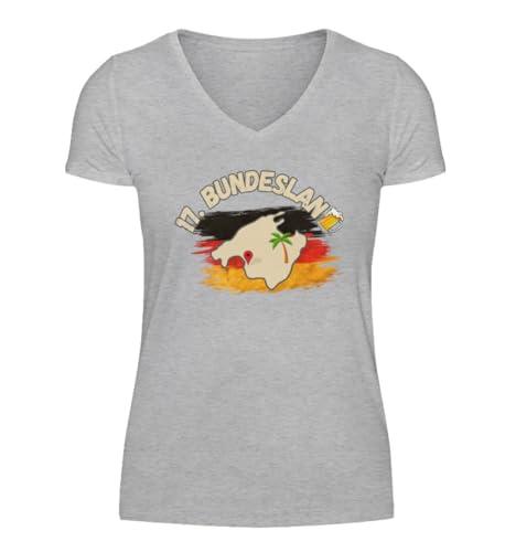 T-shirt à col en V pour femme Malle Party Malle 17ème État
