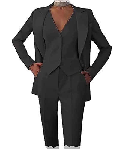 Business Women Suits 3 Piece Office Suit Set Slim Fit Blazer Vest Pants for Women