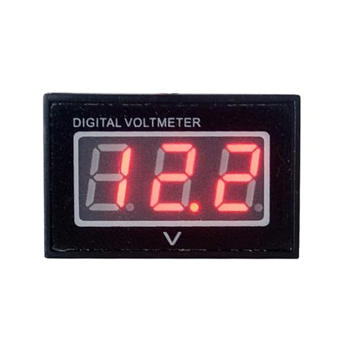 Waterproof Voltmeter Digital Digital Display Reverse Connection Protection V40D Electric Car Battery Car DC15-120V(Red)