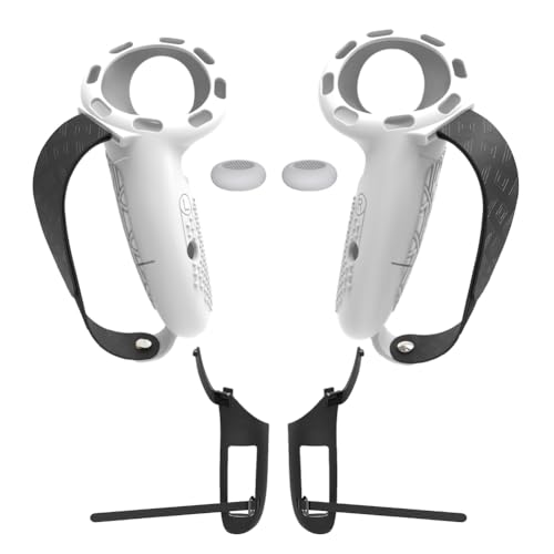 Controlador de silicona de Fiorky cubierta con protector de controladores de correas de nudillos ajustables para accesorios MTA Quest 3/3s VR