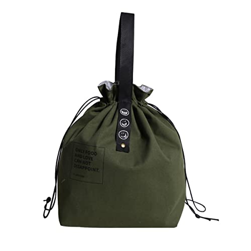 XINSHUN Canvas Drawstring Lunch Bag Insulated Lunch Bento