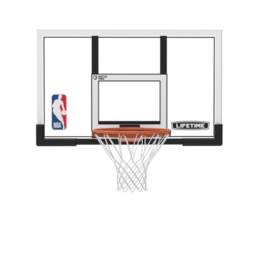 Lifetime NBA 48 Inch Shatterproof Backboard & Slam-It Pro Rim Basketball Hoop Combo, Steel Frame...