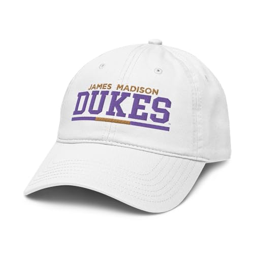Gorra ajustable oficial James Madison Dukes Varsity blanca miniatura 1