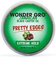 Wonder Gro Jamaican Black Castor Oil Edge Gel for Extreme Hold, 2.4 oz - Soften & Control Hair