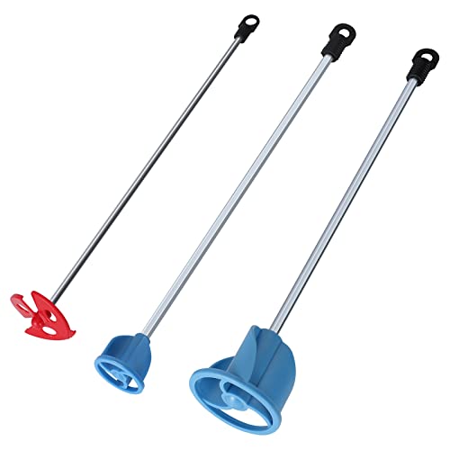 Pack Of 3 Paint, Epoxy Resin, Mud& Ceramic Glaze Mixer Paddle Blades - Power Drill Stirring Attachment - Mini Mixer Mixing Paddles 3 Pcs With Universal Shafts - Mix Cans, Buckets, Pails And Cups #TOP25