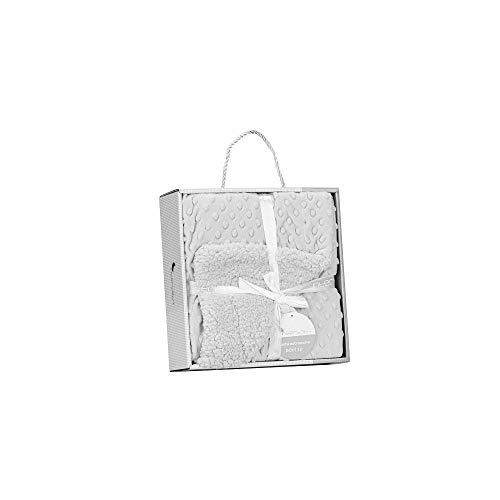 Interbaby 00891-31 - Manta Burbujas con Borreguillo para Bebés en Color Gris, unisex