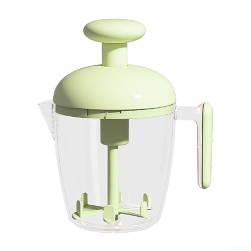DAZZLEEX Batidor manual de huevos de 15 x 19 x 9 cm, utensilio de cocina tipo prensa de gran capacidad para uso doméstico con filtro de malla integrado, blanco, verde, rosa (verde)