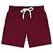 QRANSS Dissolving Swimming Trunks for Men 7 inch with Boxer Brief Liner Wine Red Young Man Fashion Swim Shorts Boardshorts with Compression Liner Quick Dry