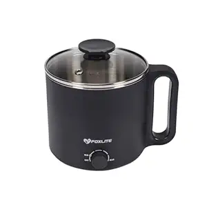 FOXLITE Floral 1.5 Litre Multi Cook Kette with Steamer 780 Watt (Black)