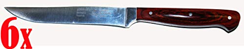 Preisvergleich Produktbild 6x Zweibrüder Eisvogel - Auslöser Messer Küchenmesser Pakka-Holzgriff