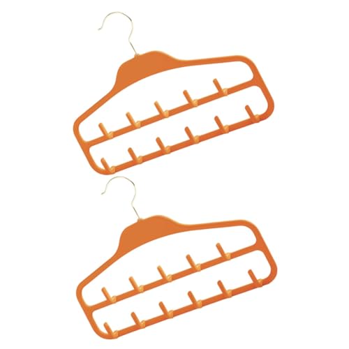 DECHOUS 2pcs Belt Storage Artifact Straps Hooks Hanger Multi Buckles Organizer Closet Tie Key Belt Hanging Rack Belt Racks Belt Holder High Manganese Steel Orange