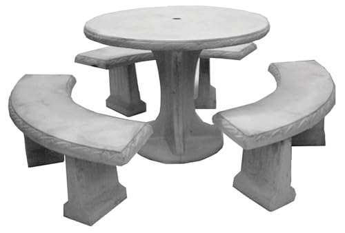 Solid Rock Stoneworks 4 Piece Genteel Estate Concrete Table Set- Unstained