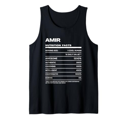 Amir Nutrition Facts Name Tank Top