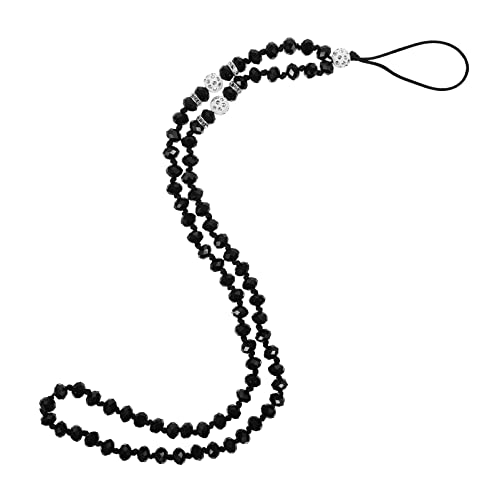 Mikikit Choker Necklaces for Women Womens Chain Necklace Beaded Phone Charm Phone Lanyard Womens Choker Necklaces Lanyard for Women Crystal Necklace Phone Tether Miss Cell Phone Suspenders
