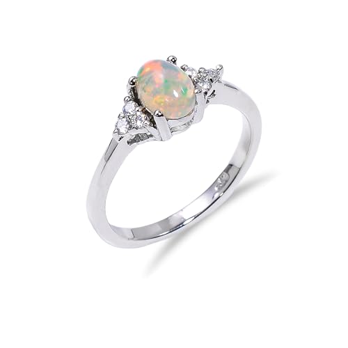 Bague en argent 925 et opale naturelle : un bijou vintage d'exception