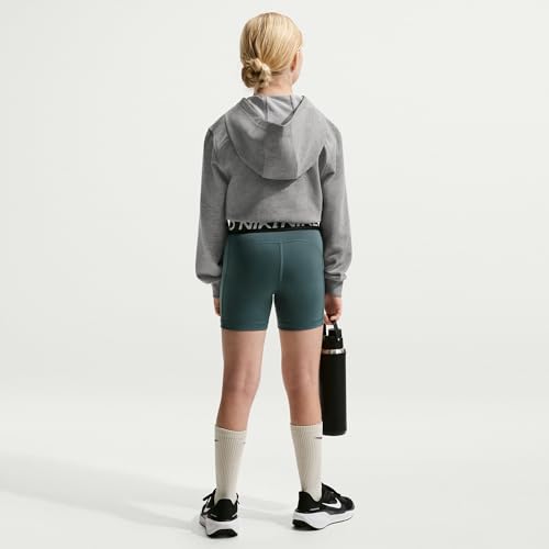 Image of Nike Girls' Pro Shorts (Little Big Kid), Mineral Slate /White