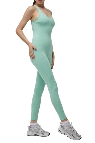 Image of LOVESOFT Workout Jumpsuits for Women Sleevesless Bodycon Backless Unitard