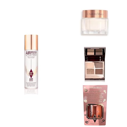 Charlotte Tilbury Beauty Set: Airbrush Setting Spray 100ml, Magic Cream 50ml, Golden...