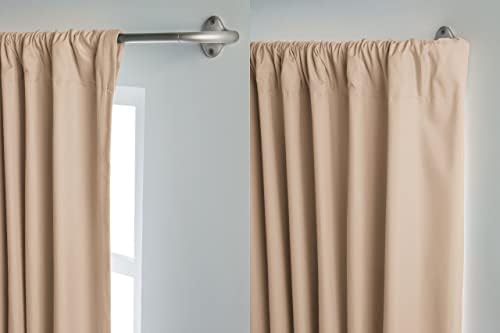 Amazon Basics Extendable Room Darkening Blackout Curtain Rod with Curved Pole - 71 to 122cm, Nickel